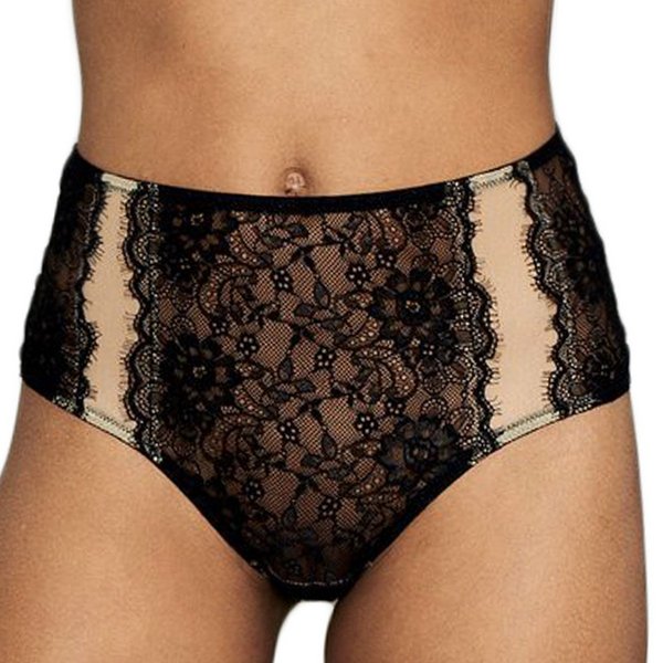 UNDERPROTECTION Culotte Hipster Taille Haute En Dentelle Recycle Amy Black 1001728
