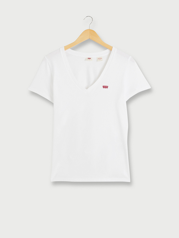 LEVI'S Tee-shirt Encolure V Blanc 1004871