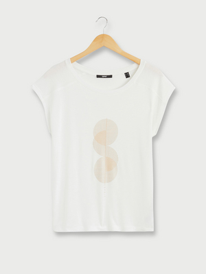 ESPRIT Tee-shirt Print Plac En Viscose Lenzing™ Ecovero™ Ecru