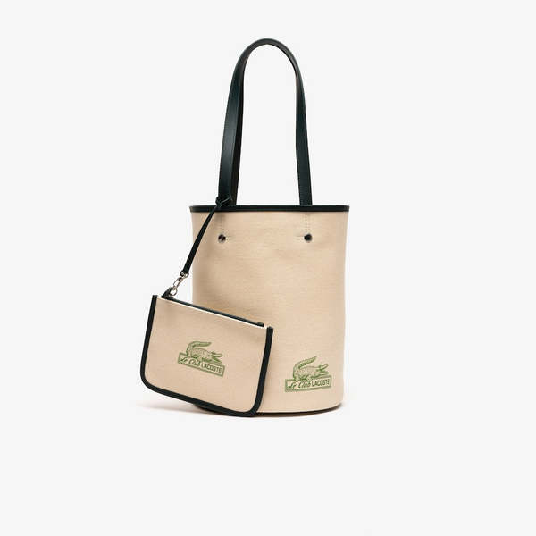 LACOSTE Sac  Main Heritage Canvas Lacoste Nf4186td Natural Sinople Estragon (L43) 1029246