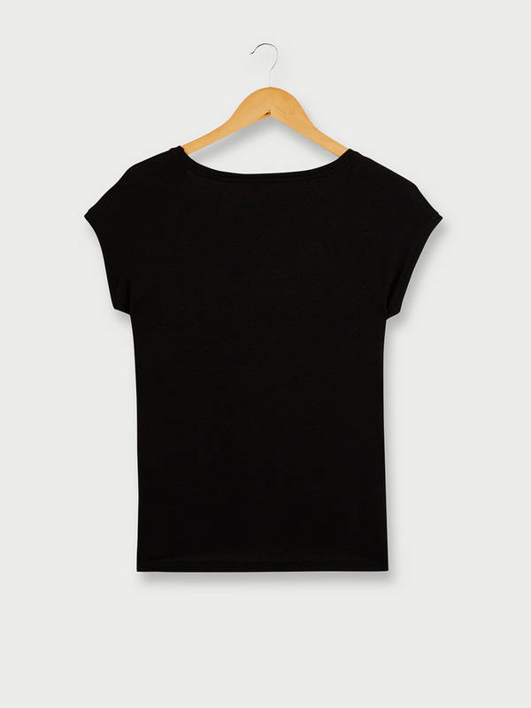 PIECES Tee-shirt Sans Manches Fines Rayures Brillantes Noir Photo principale
