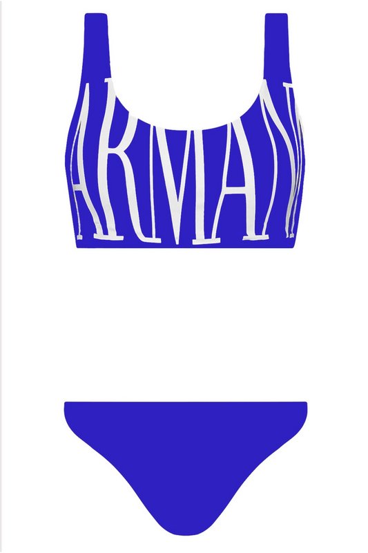 EMPORIO ARMANI Maillot 2 Pices  Gros Logo  -  Emporio Armani - Femme 03432 ROYAL BLUE Photo principale
