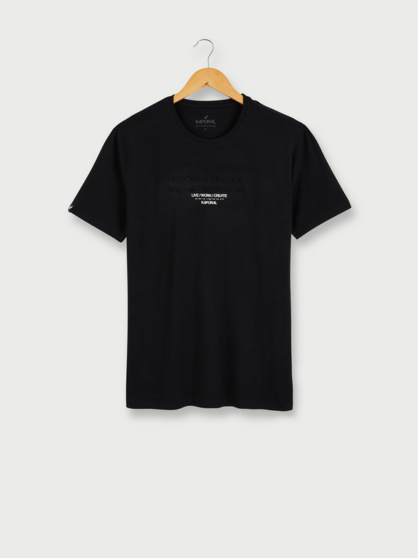 KAPORAL Tee-shirt En Coton Stretch Logo Emboss Noir Photo principale
