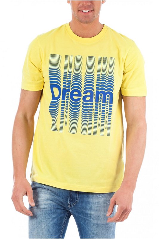 DIESEL Tee Shirt Coton  Message  -  Diesel - Homme 21Y jaune Photo principale