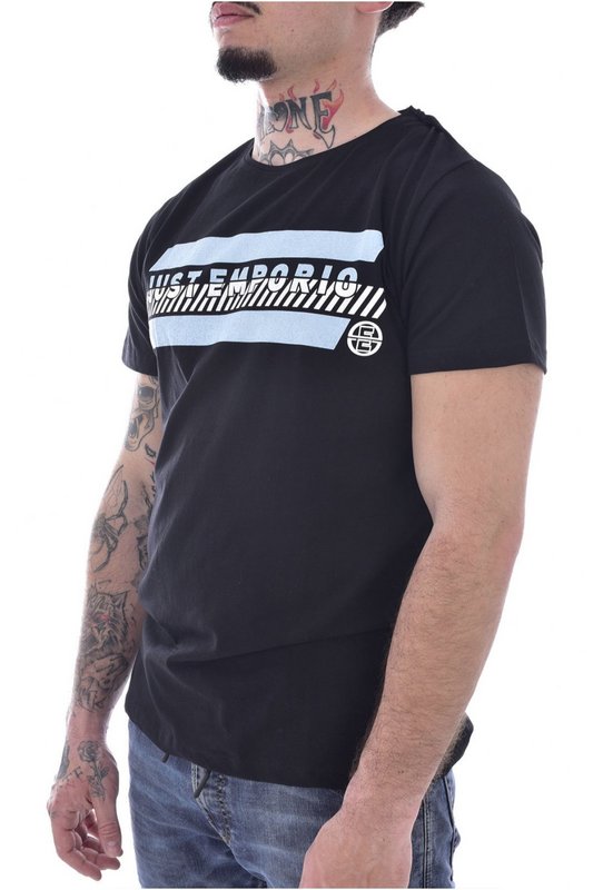 JUST EMPORIO Tshirt Coton Stretch Print Logo  -  Just Emporio - Homme BLACK