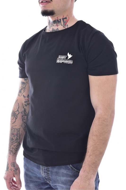 JUST EMPORIO Tshirt Stretch Gros Logo Dos  -  Just Emporio - Homme BLACK