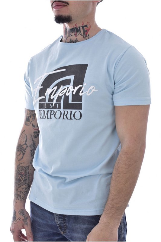 JUST EMPORIO Tshirt Coton Stretch Gros Logo  -  Just Emporio - Homme LT BLUE Photo principale