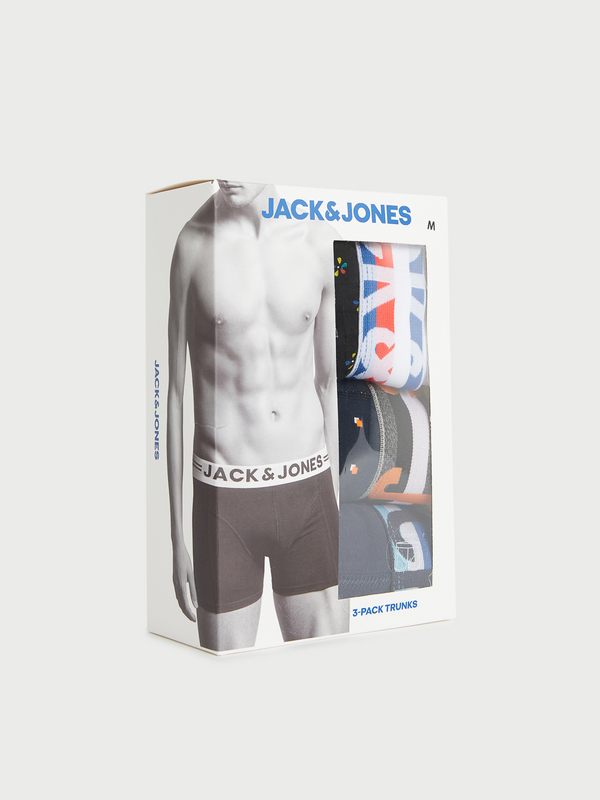 JACK AND JONES Lot De 3 Boxers Assortis Bleu 1023037