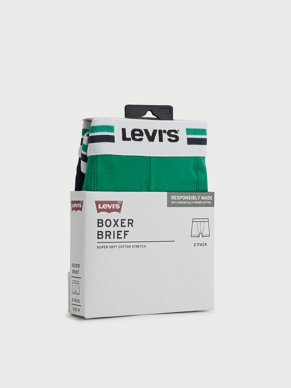 LEVI'S Lot De 2 Boxers Assortis Avec Coton Biologique Vert 1041343