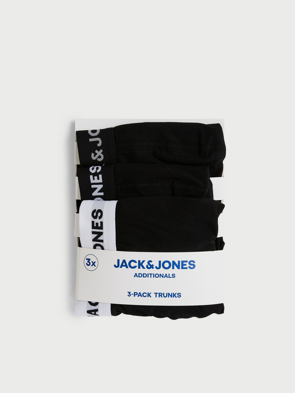 JACK AND JONES Lot De 3 Boxers En Coton Uni Noir Photo principale
