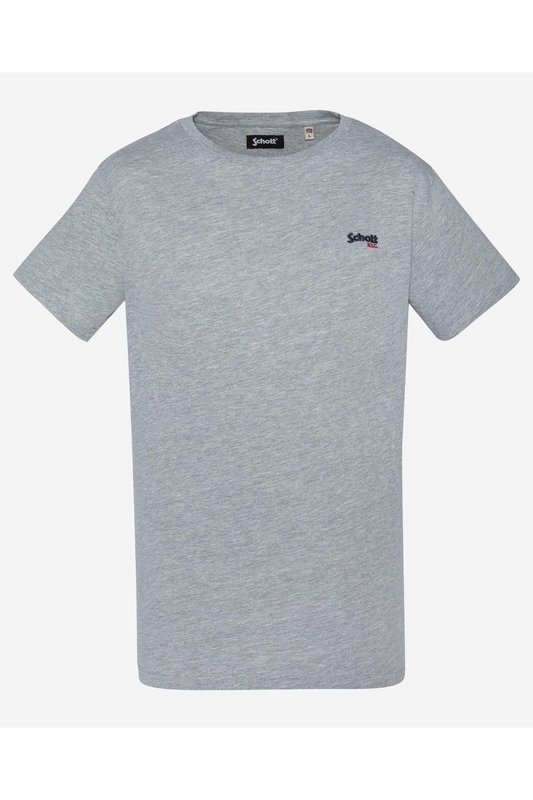 SCHOTT Tshirt Coton Logo Brod  -  Schott - Homme HEAT.GREY Photo principale
