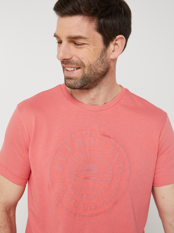 PETROL INDUSTRIES Tee-shirt Grand Logo En Coton co Responsable Rose Photo principale