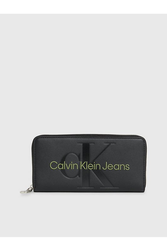 CALVIN KLEIN Portefeuille Cuir Pu Anti Rfid  -  Calvin Klein - Femme 0GX Black/Dark Juniper